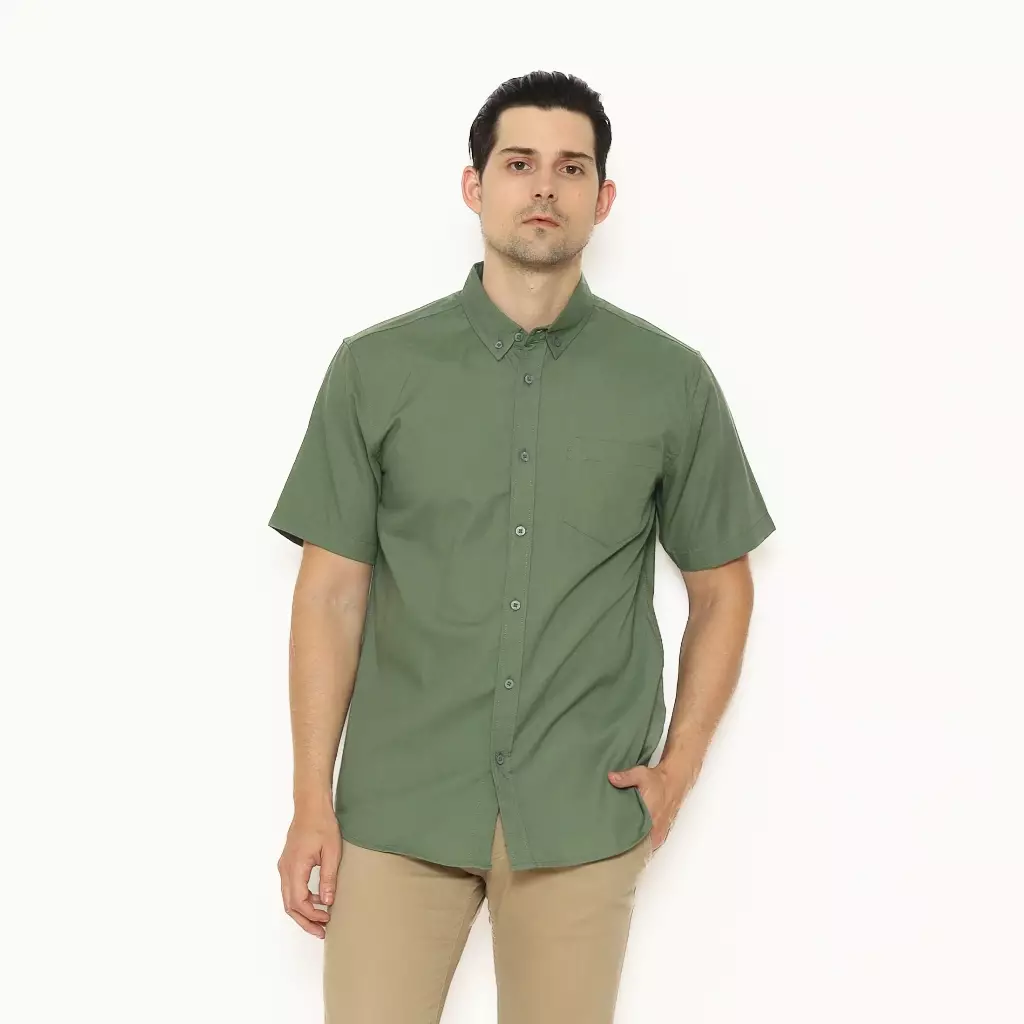 AMK Kemeja Pria Lengan Pendek SHS KAZUKI S/S Green