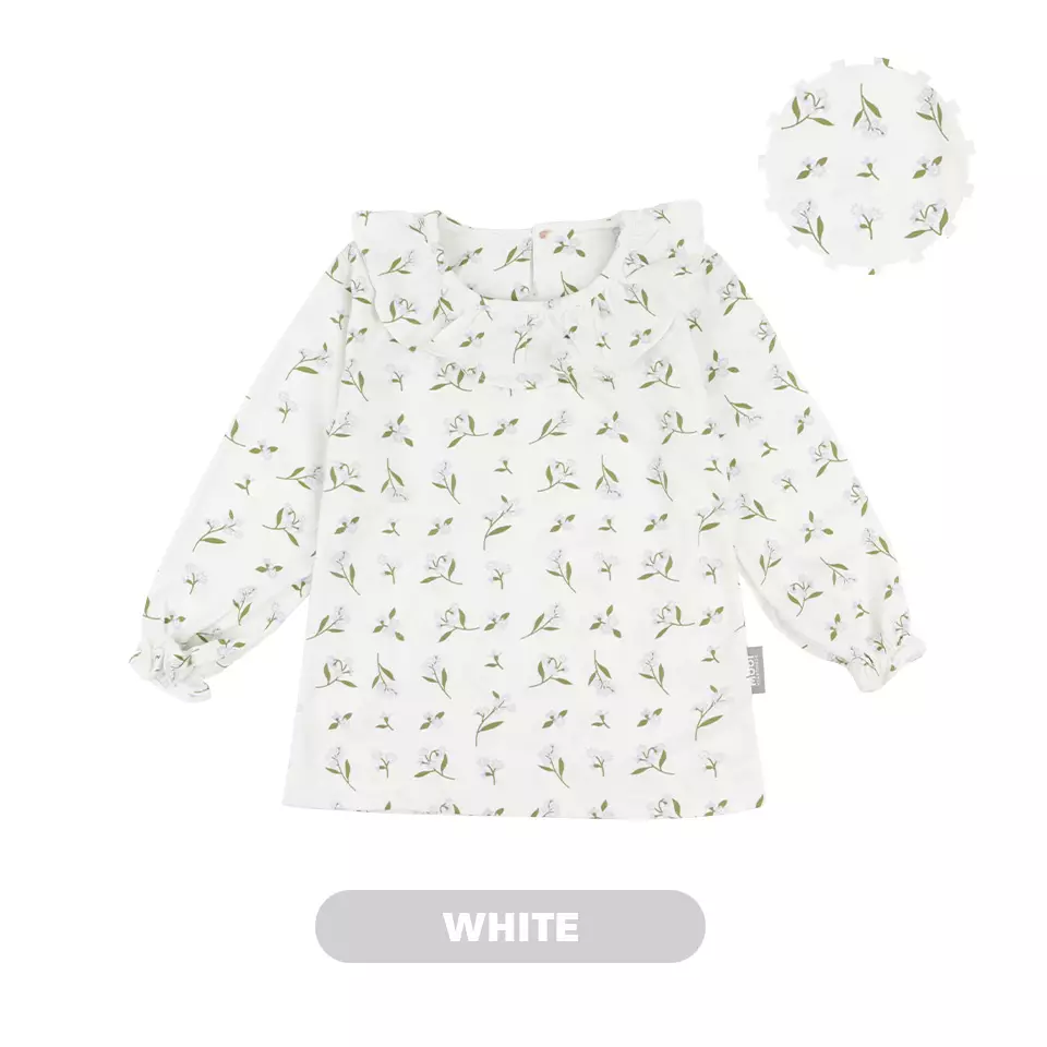 Mooi Atasan Anak Perempuan Erica Ruffle Top - White