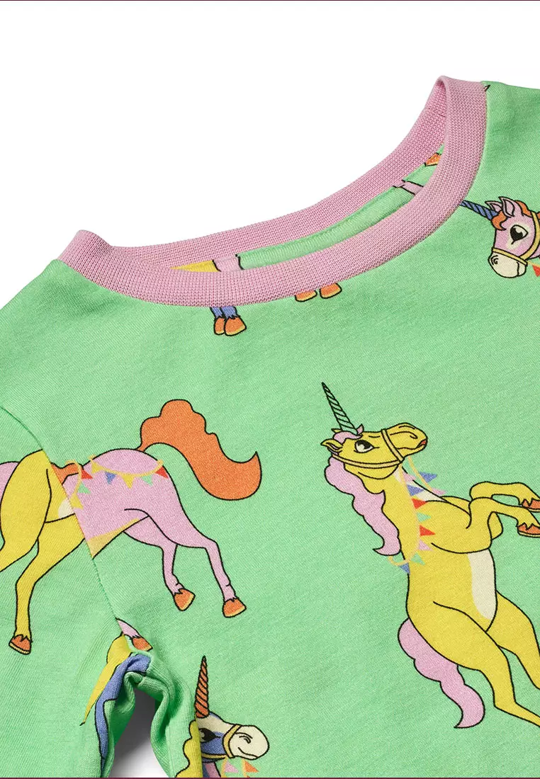 Long-sleeved top with unicorns