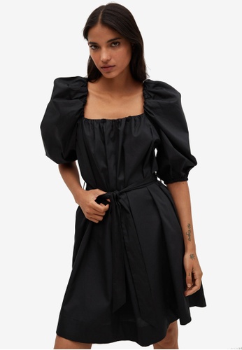 Buy Mango Popelin Puffed Sleeves Dress 2021 Online Zalora Singapore