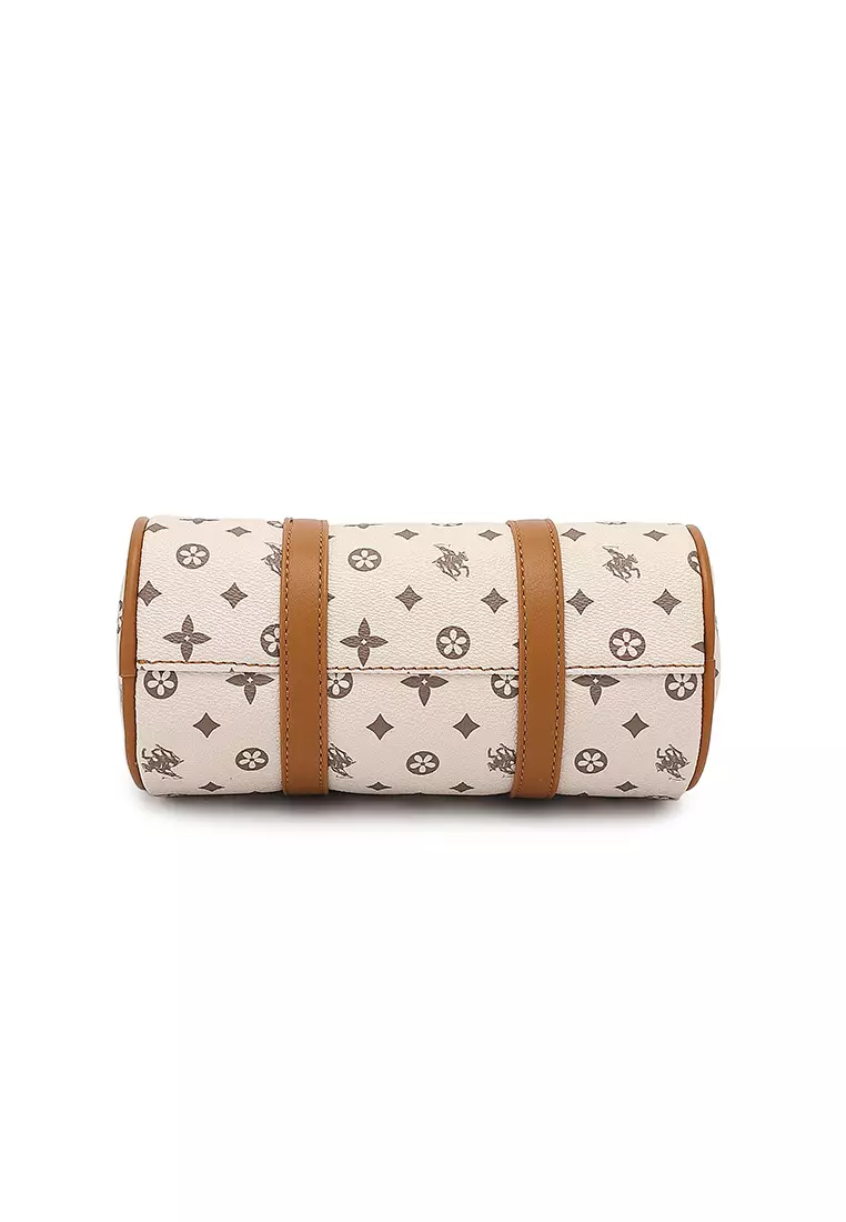 Women's Monogram Top Handle Bag / Sling Bag / Crossbody Bag - Khaki