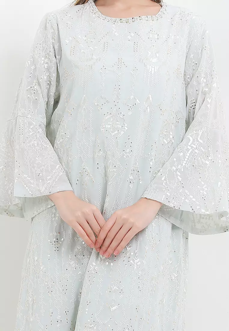 Embellished Neckline Seq Ethnic Emb Maxi Dress