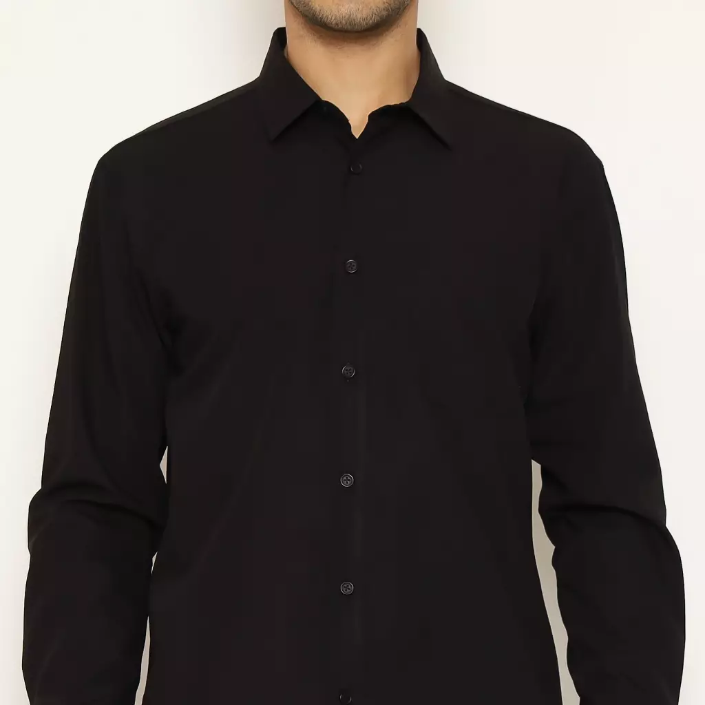 AMK Kemeja Basic Pria Lengan Panjang SHS GINJIRO L/S Black