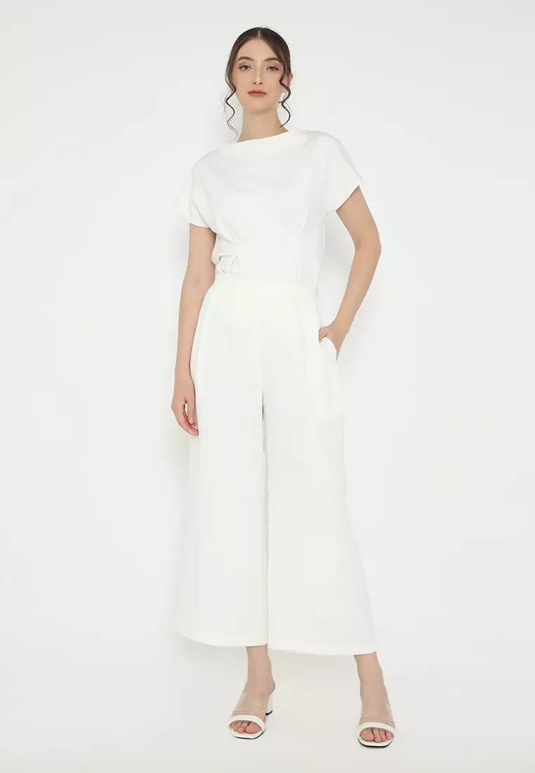 Plain Cullotes White Arlette By Brilliant Girl Warna White