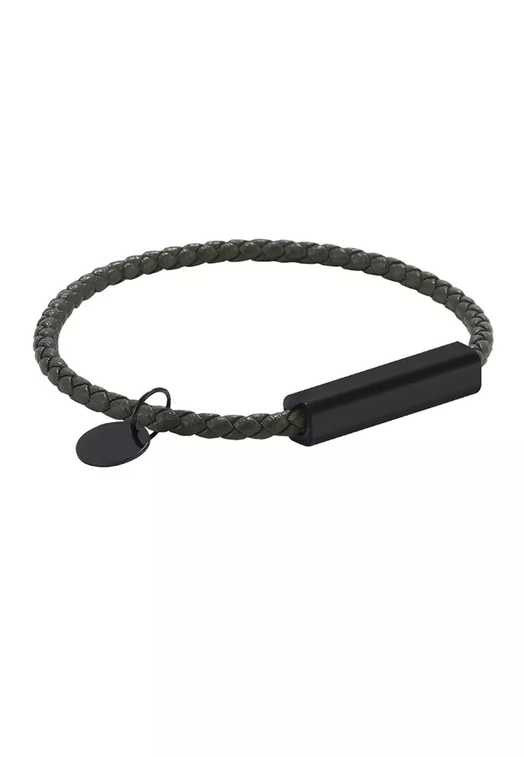 Mens faux hotsell leather bracelet