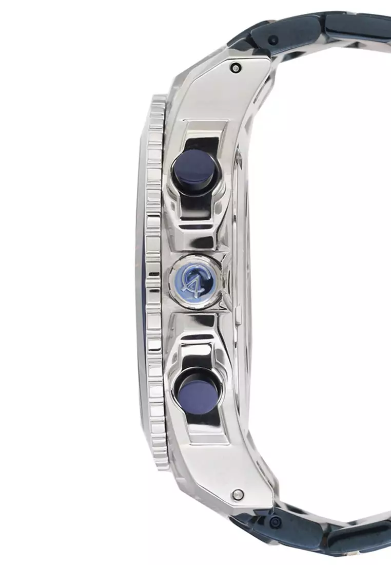 Alexandre Christie Jam Tangan Pria - Blue Silver - Stainless Steel - 6455 MCBTUBU