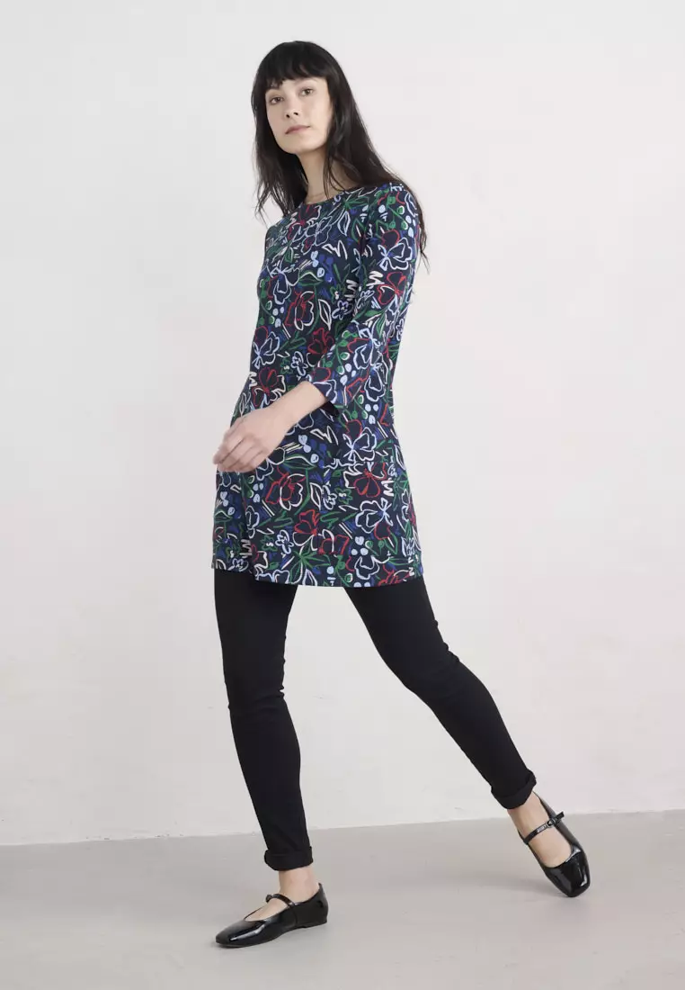 Seasalt Cornwall Navy Tall Waves Tunic