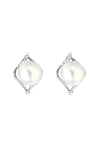 TOMEI TOMEI Pearl Diamond Earrings, White Gold 750 (E611) 42B0BACB7D13C9GS_1