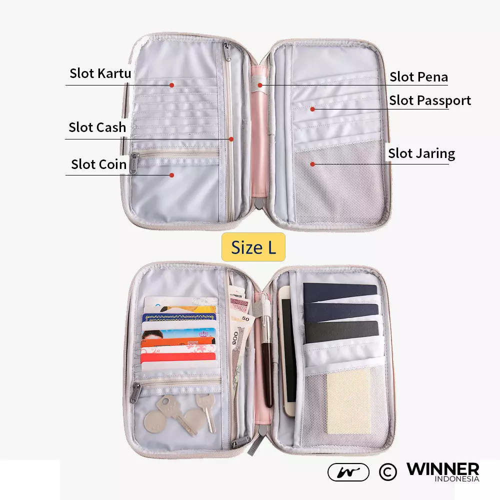 Passport Card Holder RFID Protection Anti-Theft Anti-Air Travel Case Wallet (T14-PP01) - Light-Green L