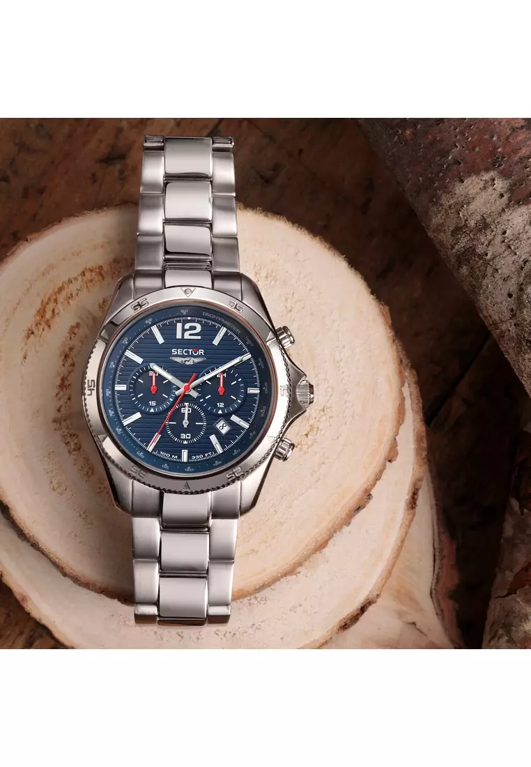 Montre Sector 650 Chrono - Cadran Argenté, Bracelet Acier - Homme - Neuf Avec étiquettes