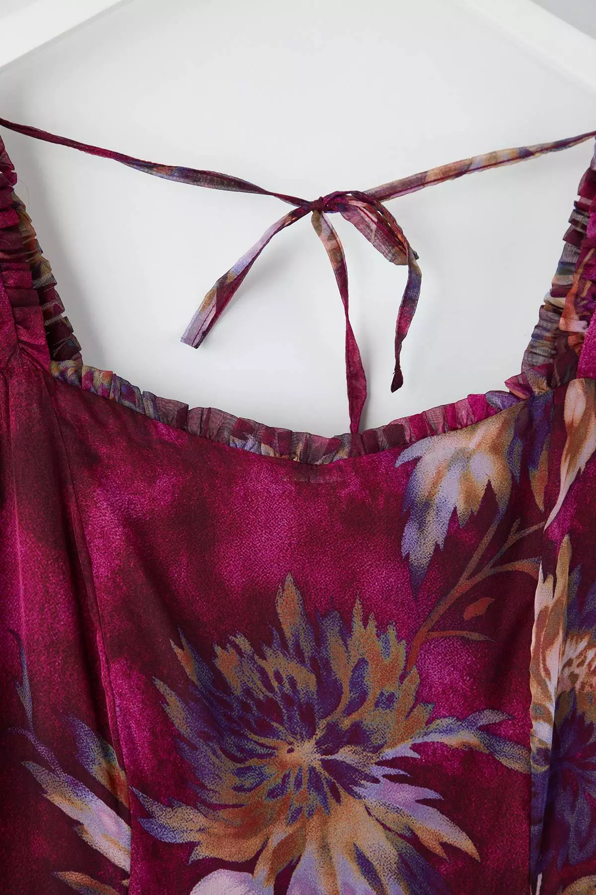 Burgundy-Multicolor Chiffon Mini Woven Plus Size Dress Tbbaw26Ah00004