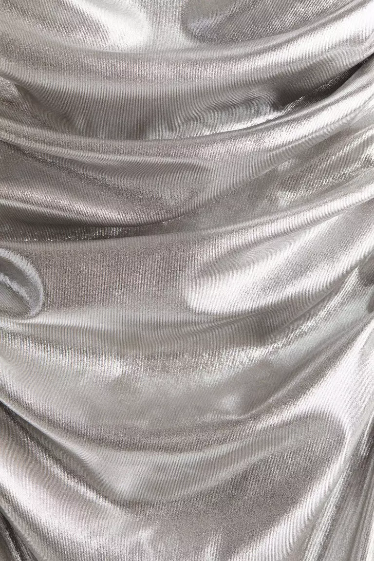 Shimmering metallic jersey dress