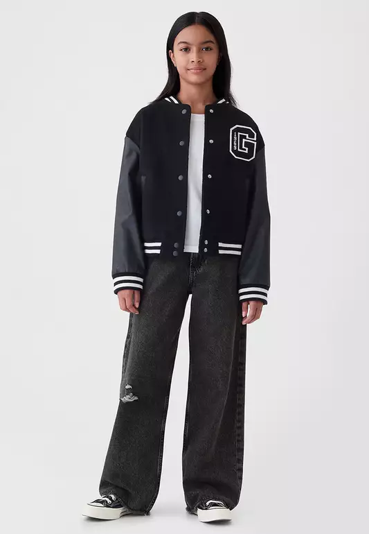 Kids High Rise Stride Wide-Leg Jeans