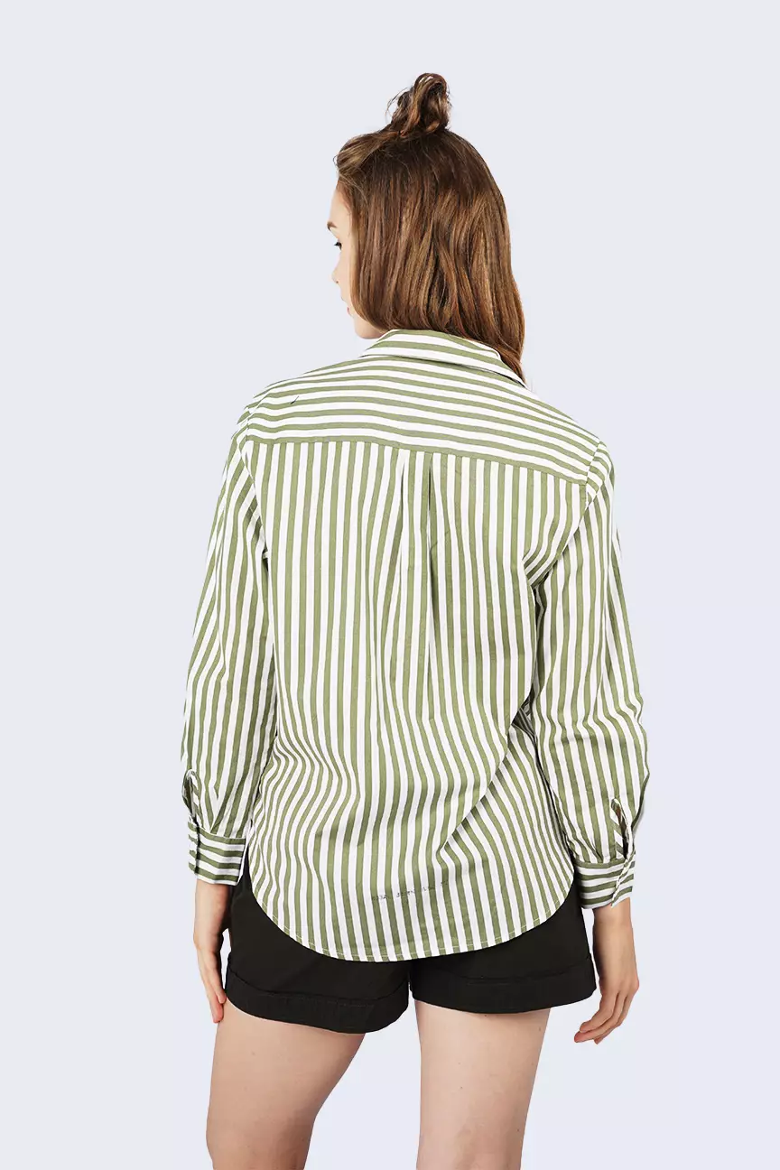 Kemeja Wanita Svea White Green