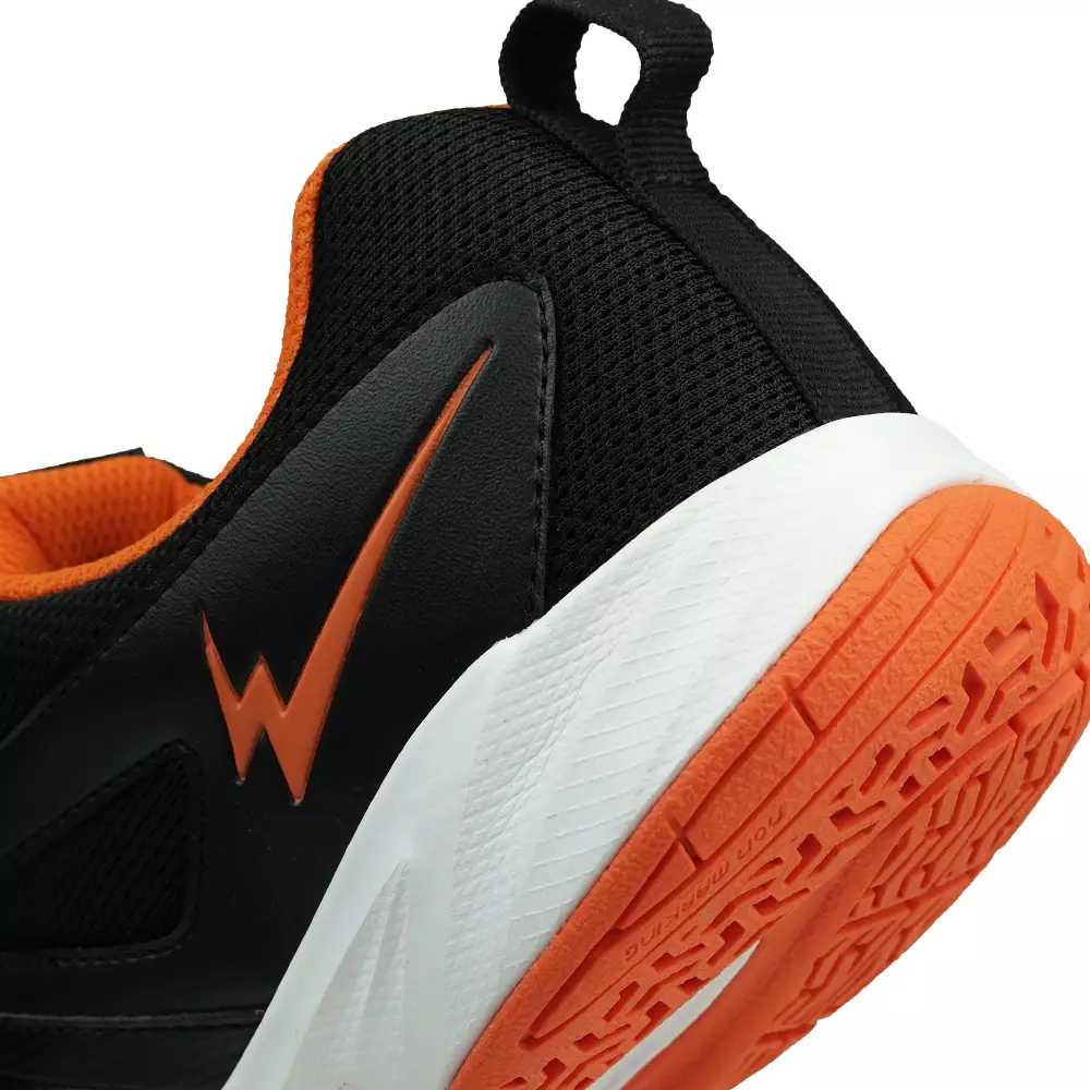 Eagle Sepatu Badminton Vanquish - HITAM/PUTIH/ORANYE