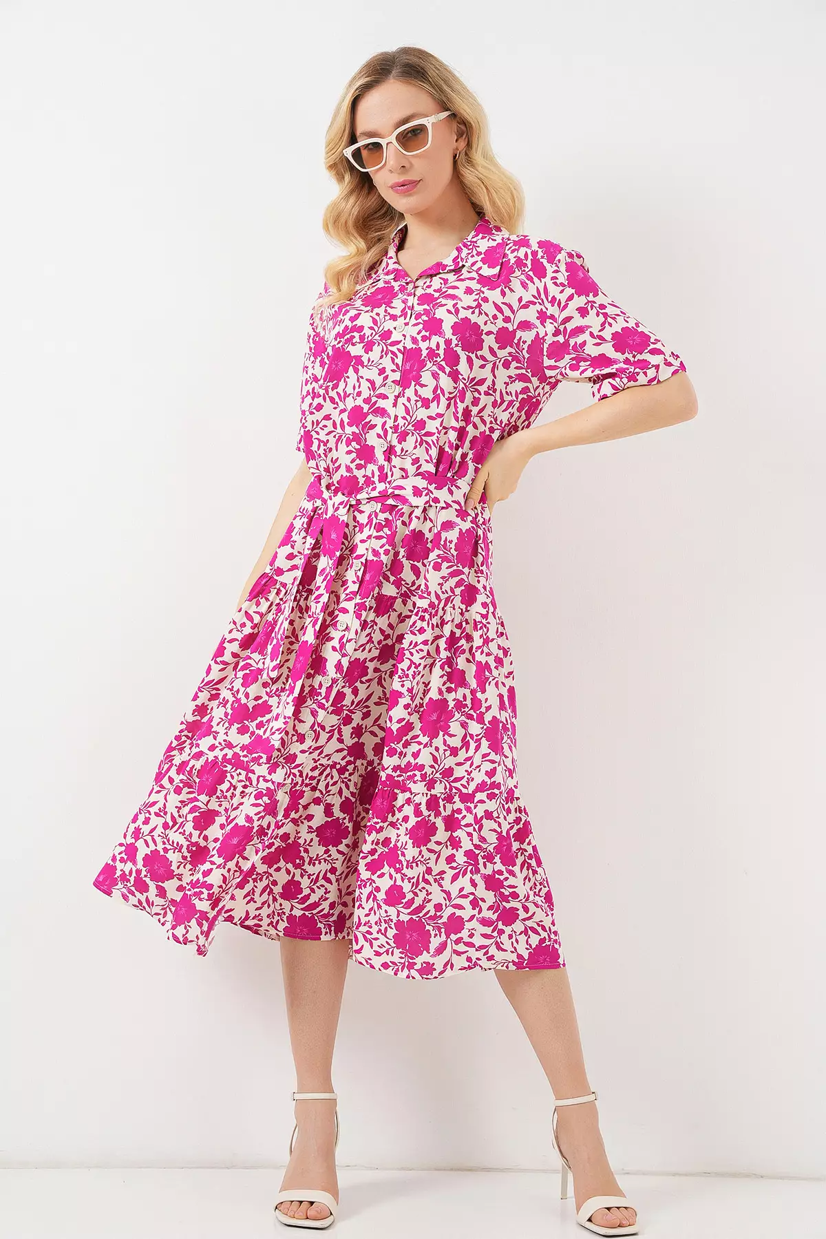 Short Sleeve Patterned Dress