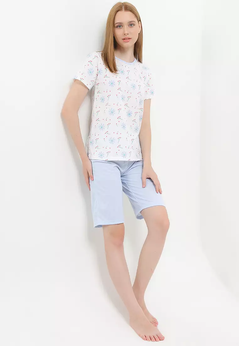 Pyjama Pijama Baju Tidur Short Sleeve Short Pants Sleepwear