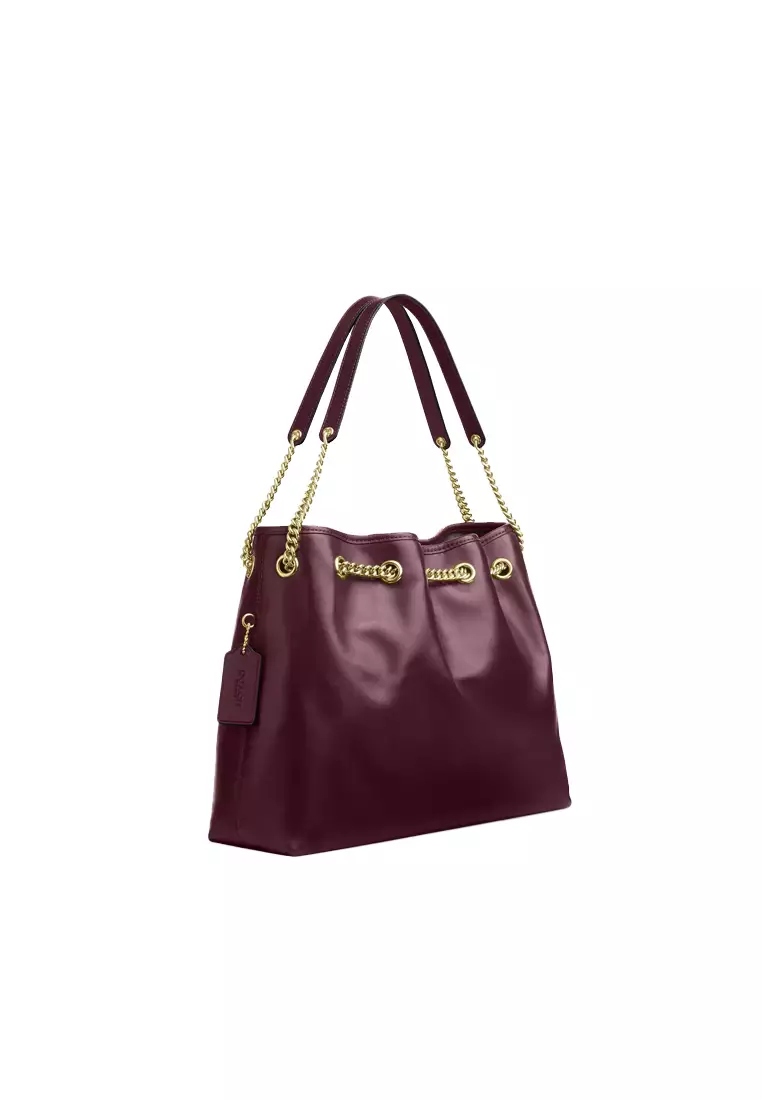 EVELYN 女士單肩包深酒紅色CCZ79