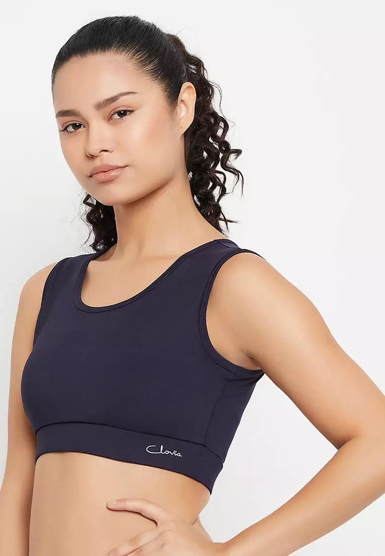 Buy Clovia Medium Impact Padded Sports Bra - Black Online