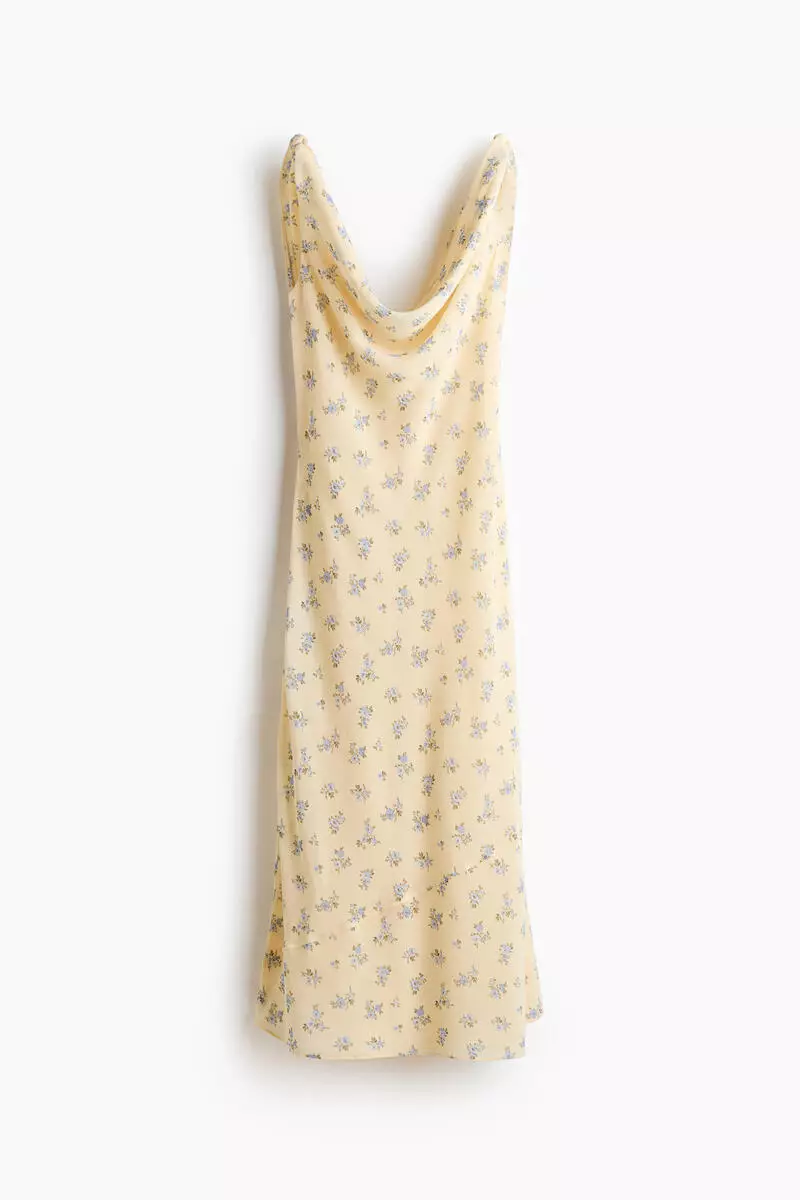 Cowl-neck tie-strap dress