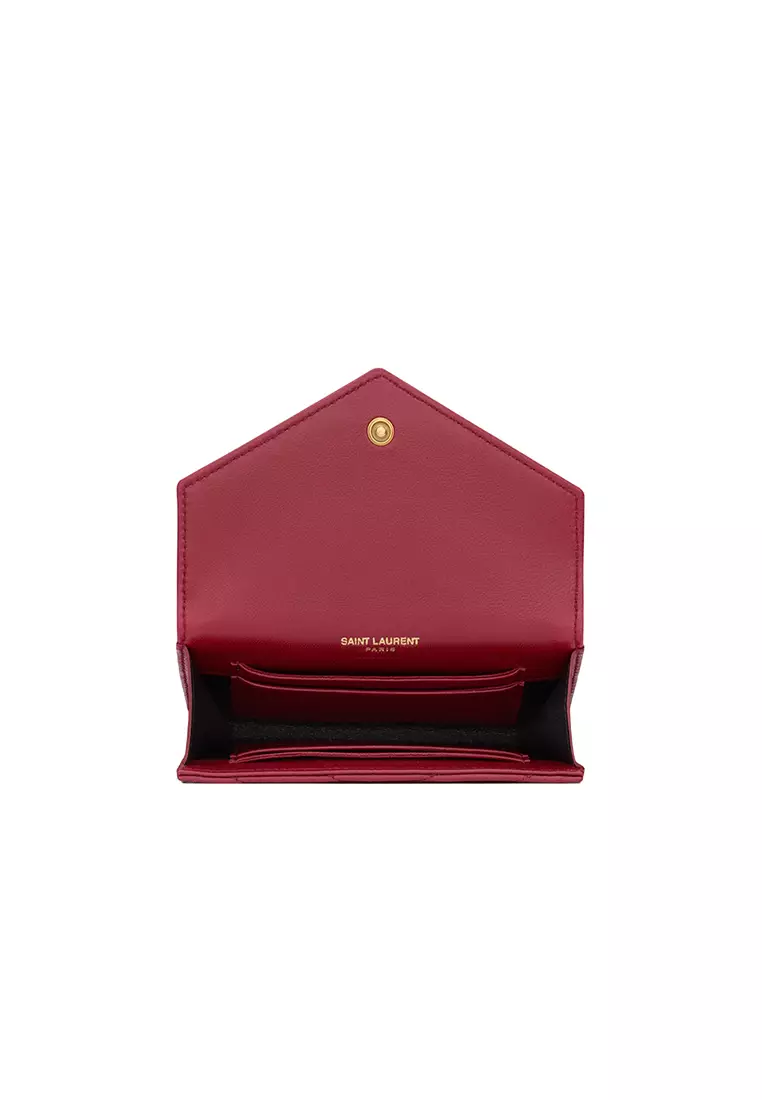 Yves Saint Laurent Cassandre 三折式皮夾(紅色)