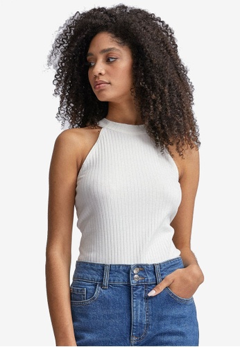 Buy Dorothy Perkins White Ribbed Halter Neck Top Online Zalora Malaysia Very elegant style in the outfits, this neckline shows off the shoulders and meets at the back of the shoulders through spaghetti straps that are tied or. white ribbed halter neck top