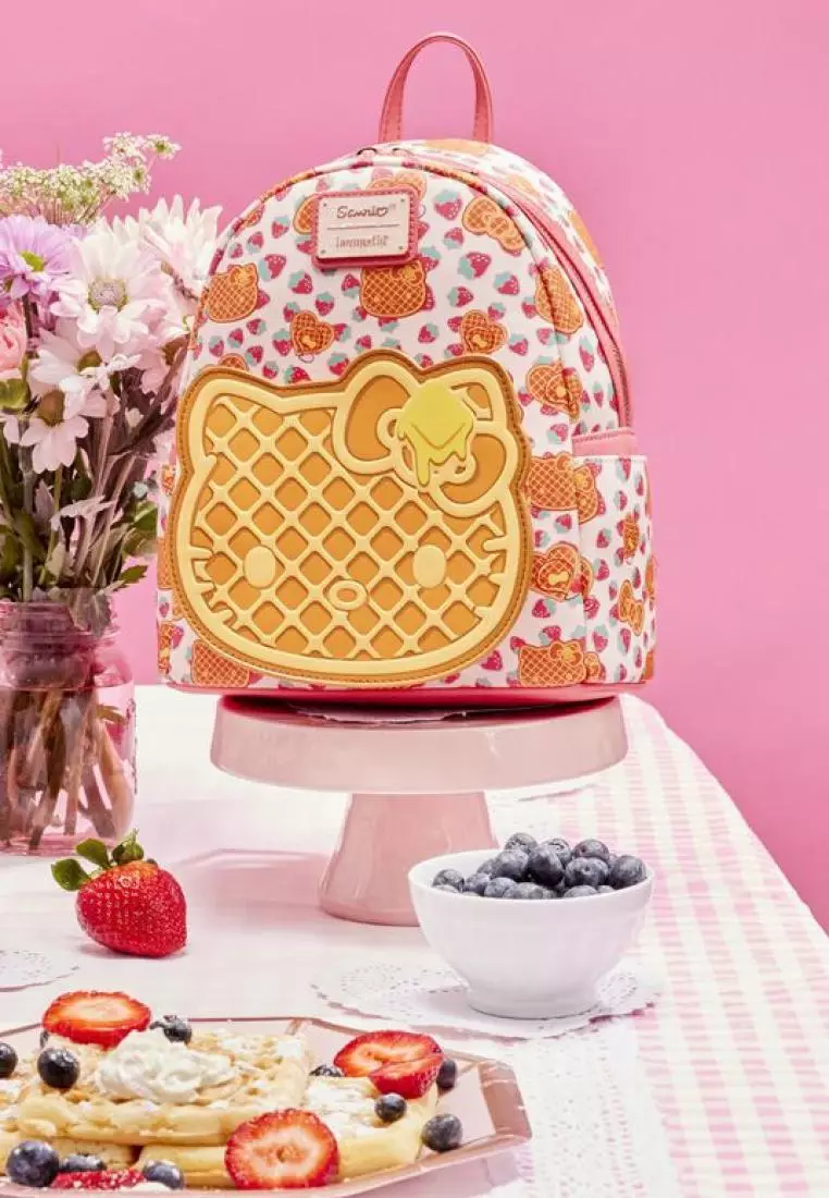  Loungefly Sanrio Hello Kitty Breakfast Waffle Mini Backpack,  Orange, Standard