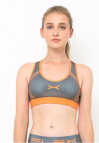 Jual Flexzone Flexzone Sports Bra Horizon Series Dark Grey Original Zalora Indonesia