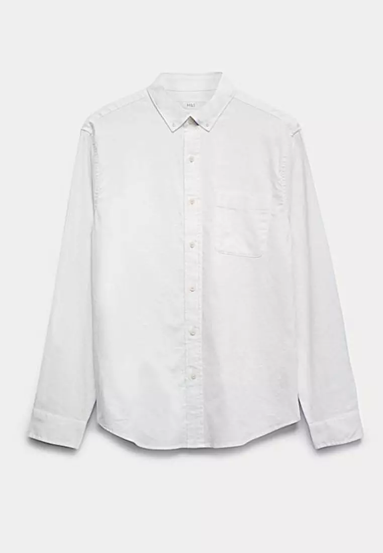 Regular Fit Cotton Linen Blend Shirt