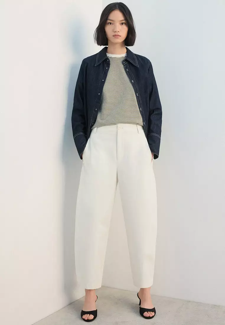 Straight-Fit Cotton Trousers