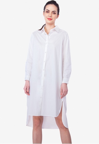 Summer Love white Oversized Shirt Dress EC3CBAA6FC7D59GS_1