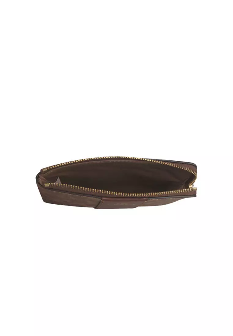 Corner Zip Wristlet In Signature Canvas With Stripe CW854