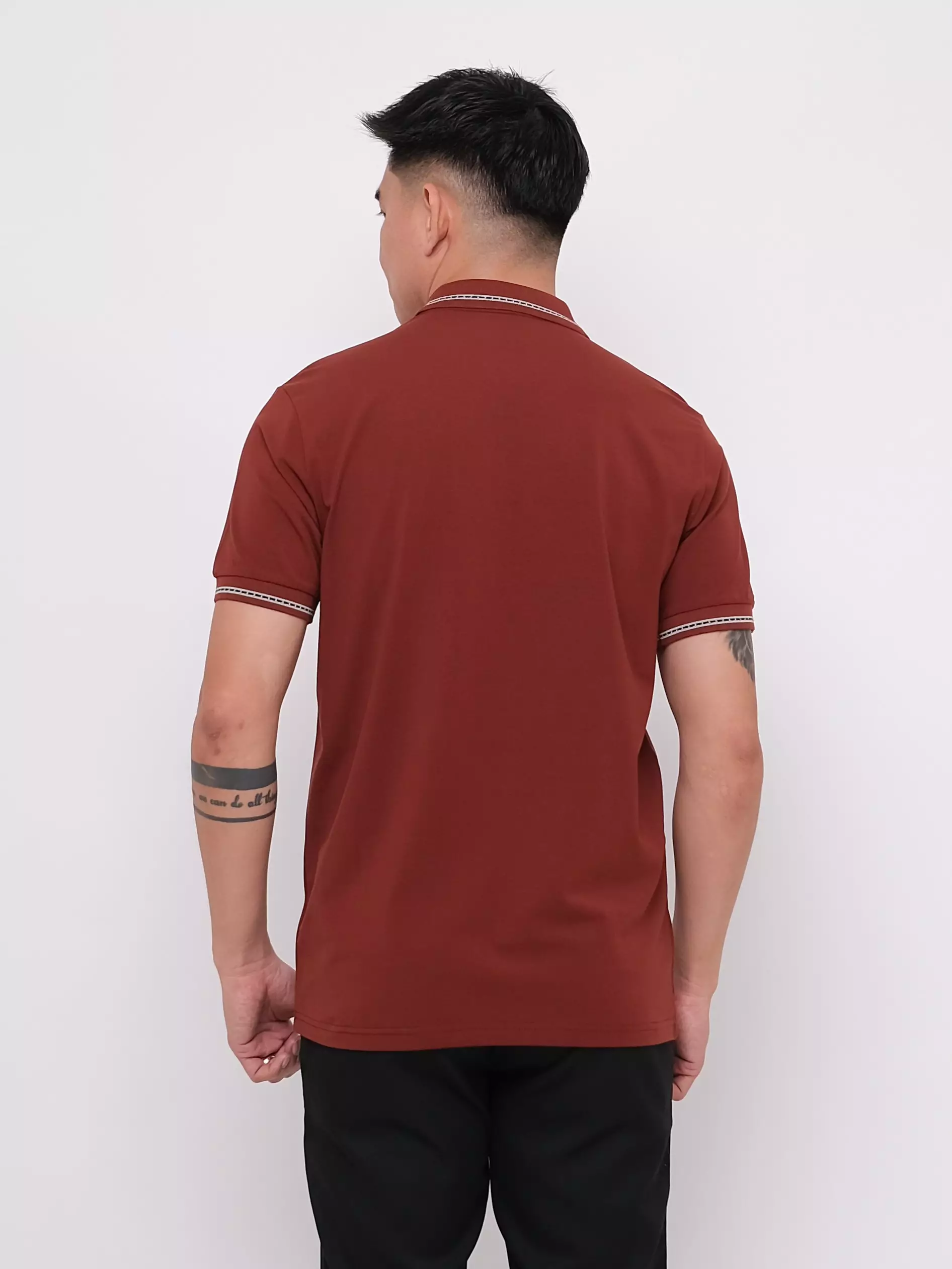 Polo Shirt Katun Spandex Lengan Pendek Sablon Maroon 3465