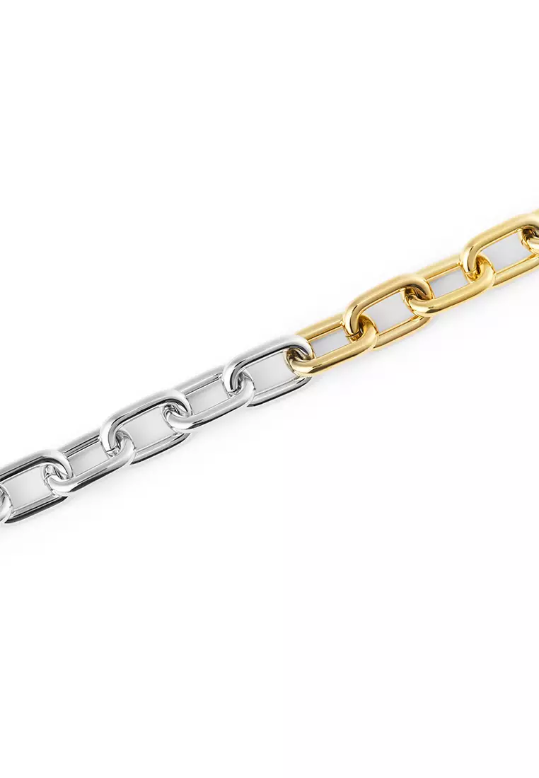 Contrast Link Necklace Two Tone Gold - Unisex Necklace for women and men stainless steel Necklace DW Official Authentic Original