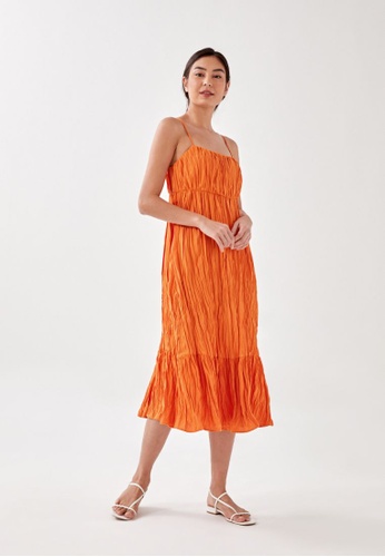 Love, Bonito orange Vayla Crinkled Maxi Dress D3152AA34B20C7GS_1