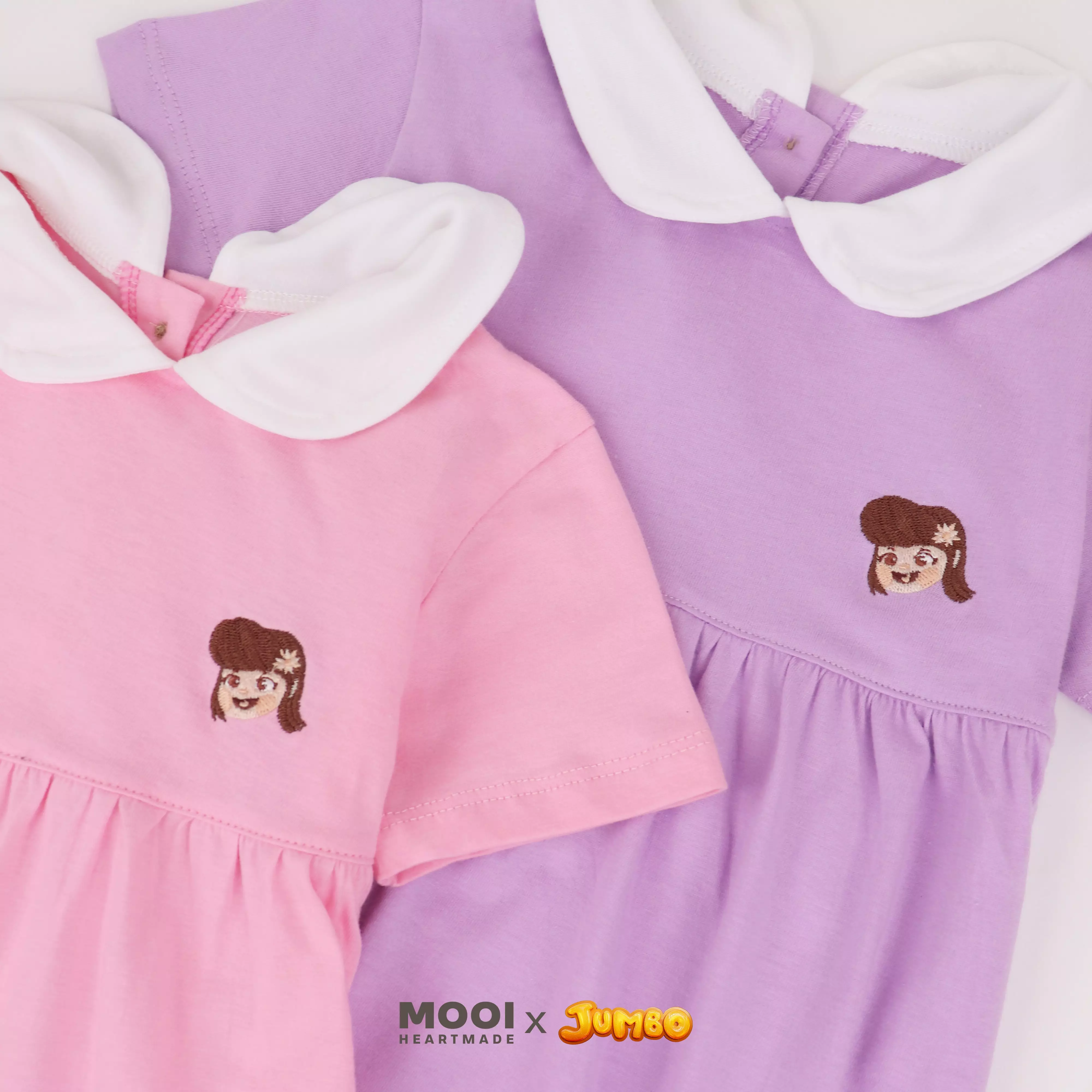 Mooi x Jumbo Dress Anak Perempuan Meri Dress - Pink Berry