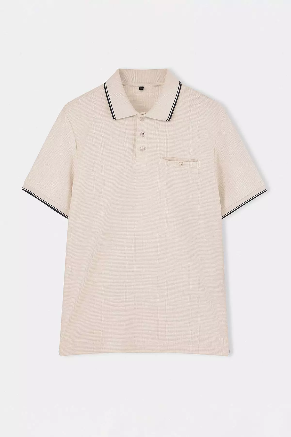 Beige Regular Polo Neck Textured Polo Neck T-Shirt Tmnss26Po00021