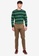 United Colors of Benetton green Round Neck Stripe Knit Sweater 6857AAA580419AGS_4