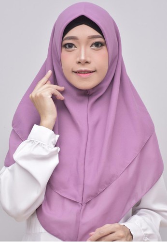 Vervessa pink and purple and lilac purple Khimar Layer Instan Hijab Syari Lavender D239EAAD5DF5F6GS_1