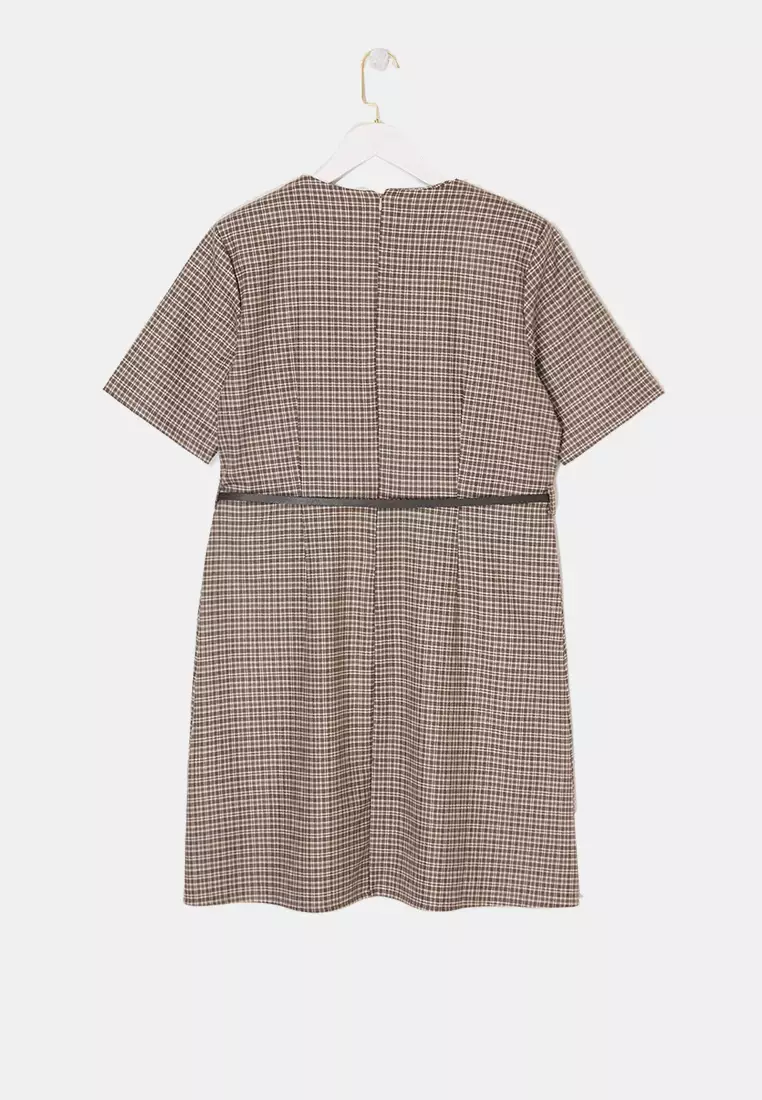 Beige Polyviscon Woven Plus Size Dress Tbbss26Ah00229