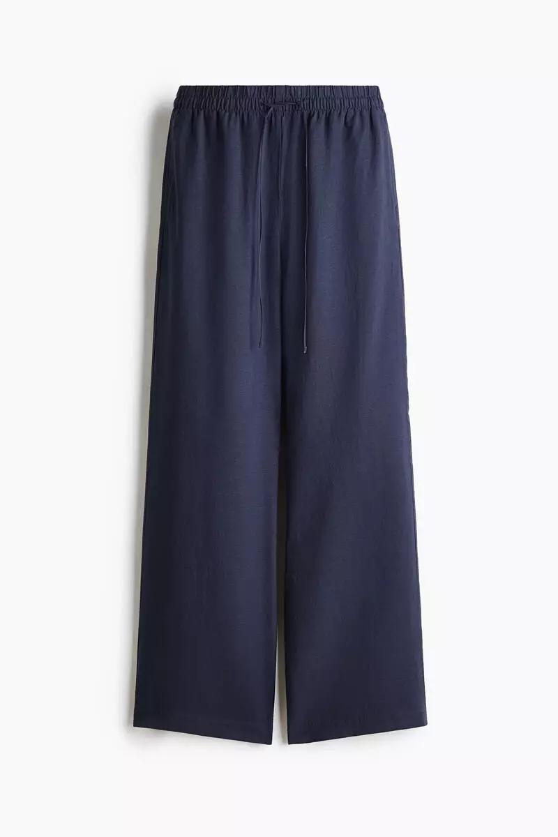 Linen-blend trousers