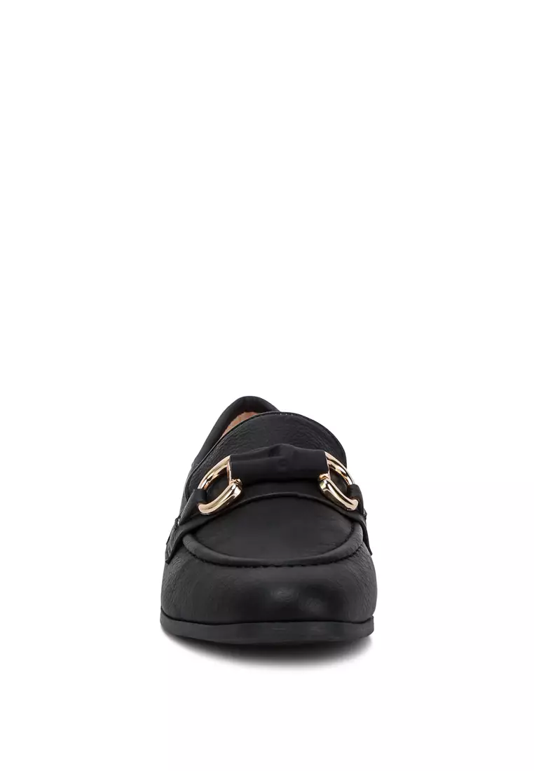 Sepatu Loafer Berhias Horsebit Hitam