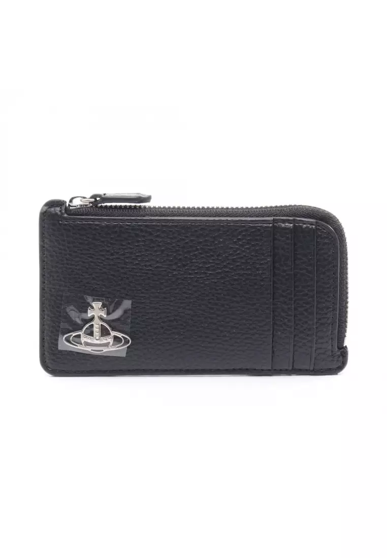 Pre-Loved Vivienne Westwood Orb coin purse leather black