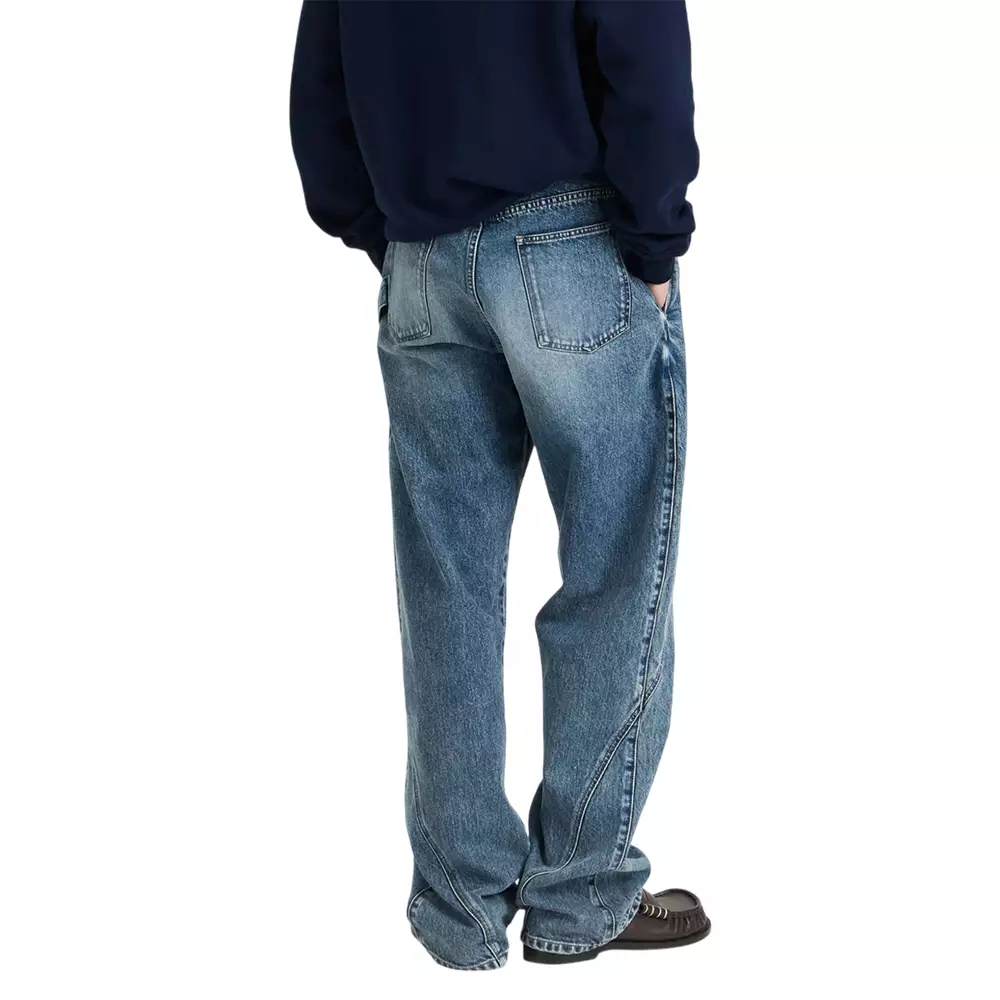 Twisted Workwear Jeans in Mid Blue