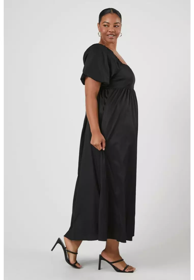 Buy FOREVER 21 Plus Size Puff Sleeve Maxi Dress 2024 Online