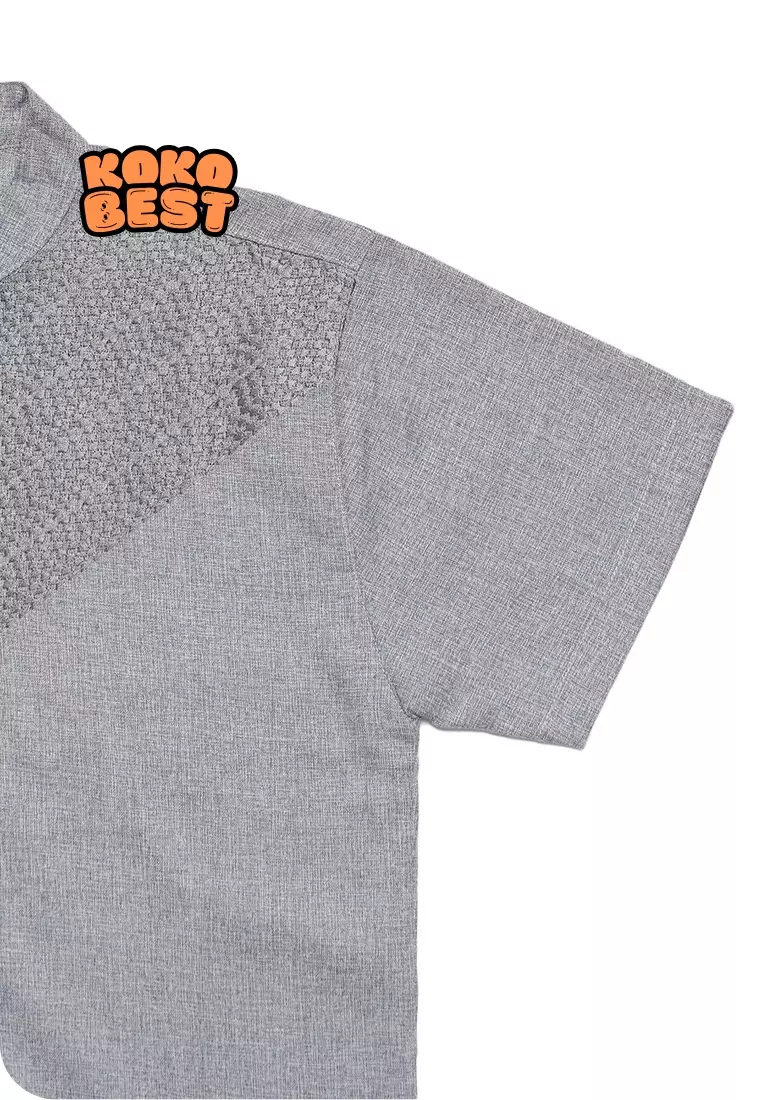 Baju Koko Lengan Pendek Best Arrow Abu