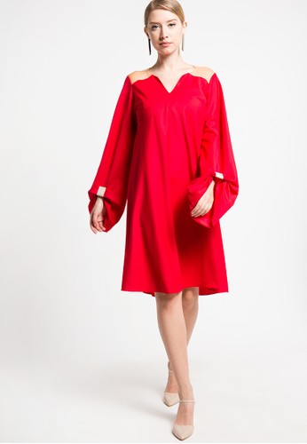 Morocco Long Sleeve Red Dress