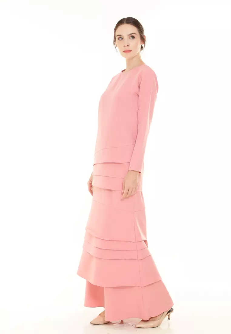 Isabella Multi Layer Kurung Modern in Pink