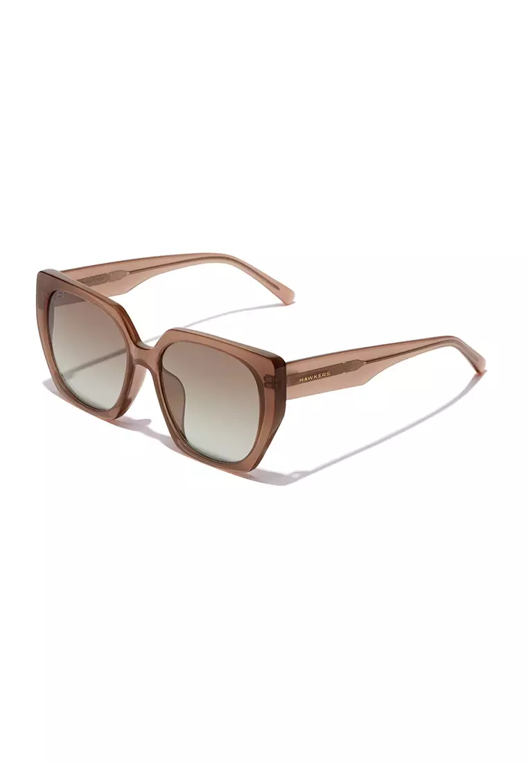HAWKERS Light Brown Nature Eco Boujee Sunglasses For Women, Female. Official Product Designed In Spain