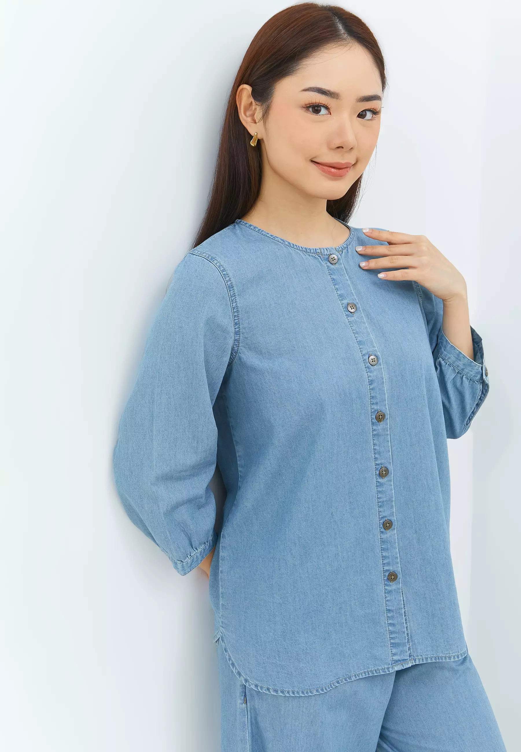 Clare Light Blue Blouse (G.13129)